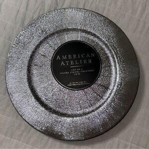 American Atelier Set of 4 Silver Vienna Charger 13” Plates